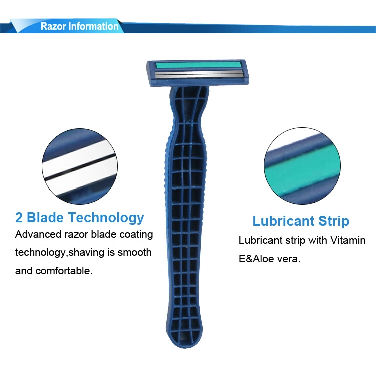 D226L Twin Blade Rubber Handle Disposable Men Shaver Razor